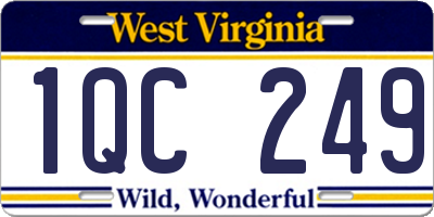 WV license plate 1QC249