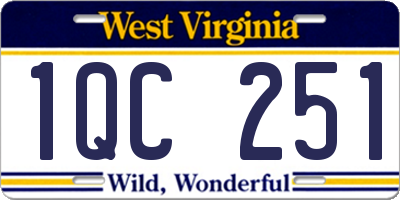 WV license plate 1QC251