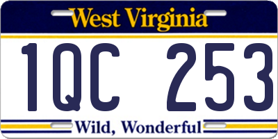 WV license plate 1QC253