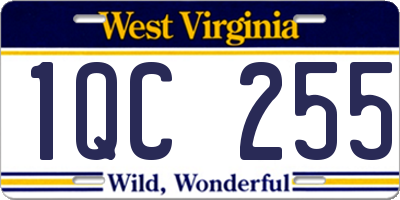 WV license plate 1QC255