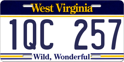 WV license plate 1QC257