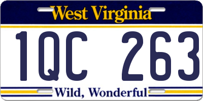 WV license plate 1QC263