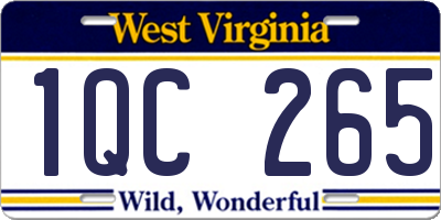 WV license plate 1QC265