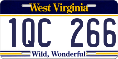 WV license plate 1QC266
