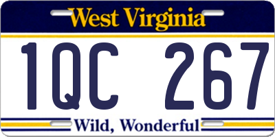 WV license plate 1QC267