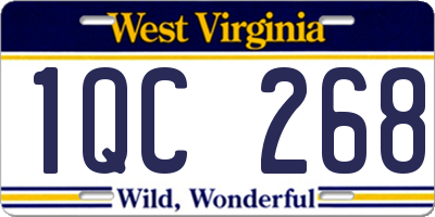 WV license plate 1QC268