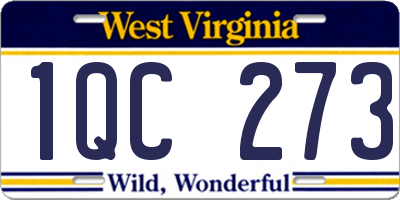 WV license plate 1QC273