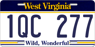 WV license plate 1QC277