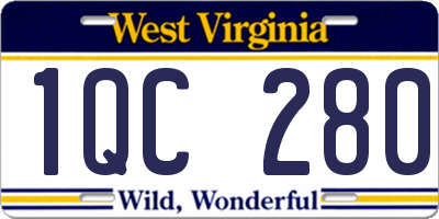 WV license plate 1QC280
