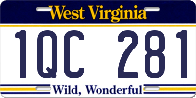 WV license plate 1QC281