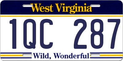 WV license plate 1QC287