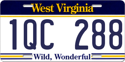 WV license plate 1QC288