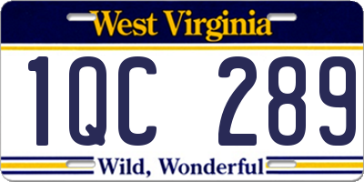 WV license plate 1QC289