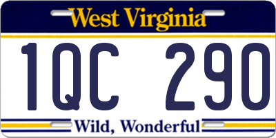 WV license plate 1QC290