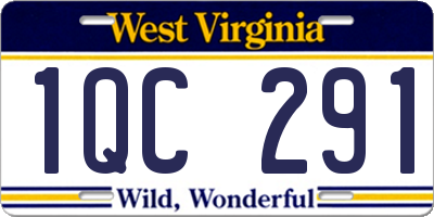 WV license plate 1QC291