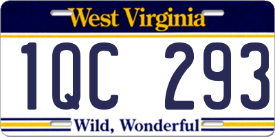 WV license plate 1QC293
