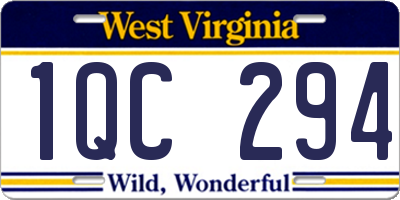 WV license plate 1QC294