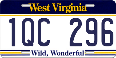 WV license plate 1QC296