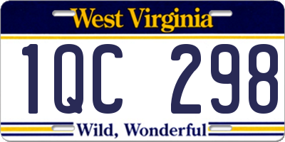 WV license plate 1QC298