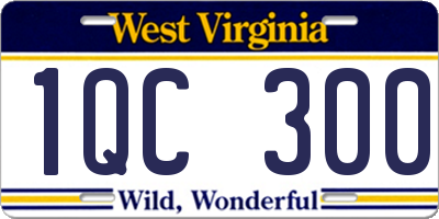WV license plate 1QC300