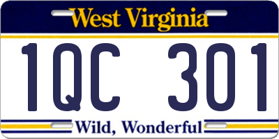 WV license plate 1QC301