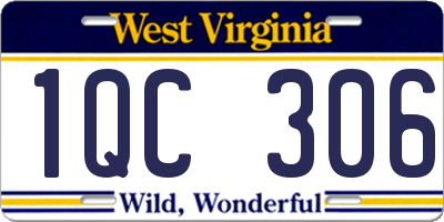 WV license plate 1QC306