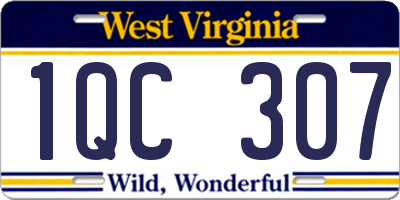 WV license plate 1QC307