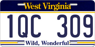 WV license plate 1QC309
