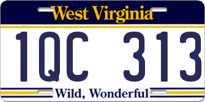 WV license plate 1QC313