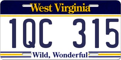 WV license plate 1QC315