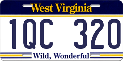 WV license plate 1QC320