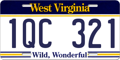 WV license plate 1QC321