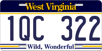 WV license plate 1QC322