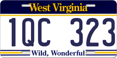 WV license plate 1QC323
