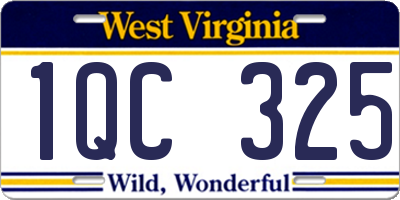 WV license plate 1QC325