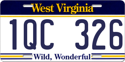 WV license plate 1QC326