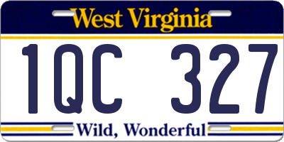 WV license plate 1QC327