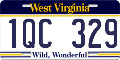 WV license plate 1QC329
