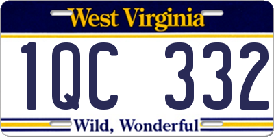 WV license plate 1QC332