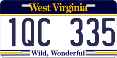 WV license plate 1QC335