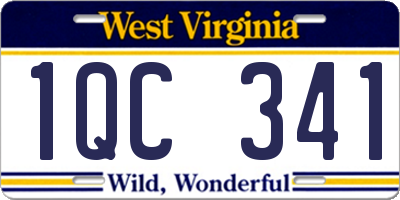 WV license plate 1QC341
