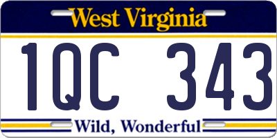 WV license plate 1QC343
