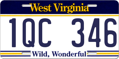WV license plate 1QC346