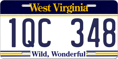 WV license plate 1QC348