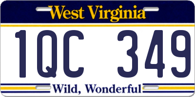 WV license plate 1QC349