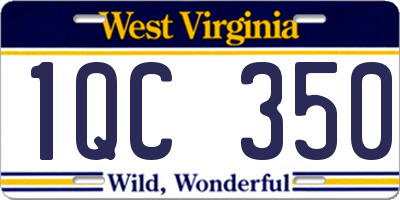 WV license plate 1QC350