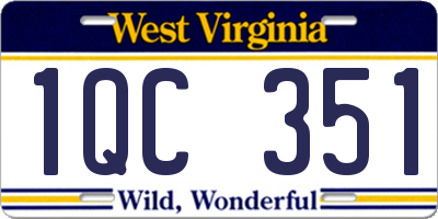 WV license plate 1QC351