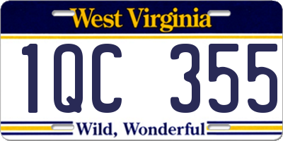 WV license plate 1QC355