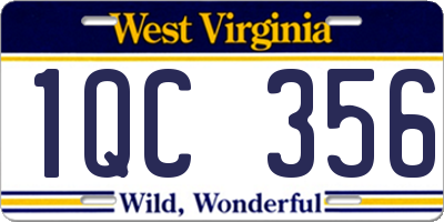 WV license plate 1QC356