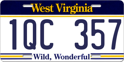 WV license plate 1QC357